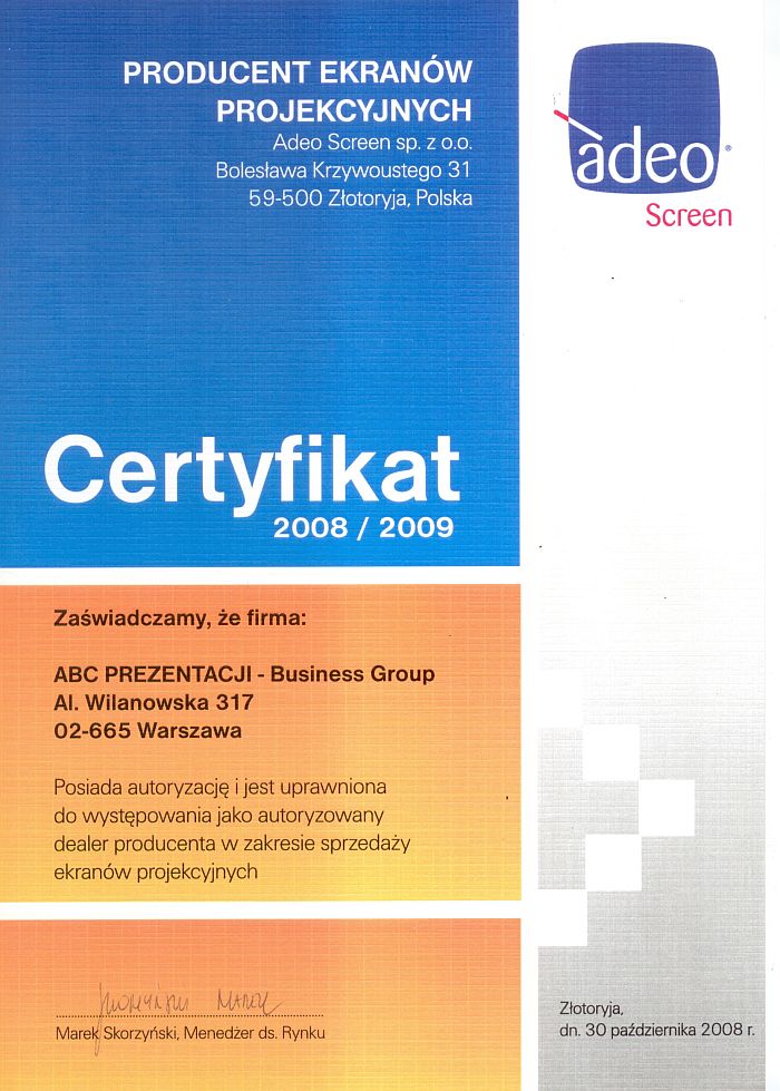 certyfikat dla abcprezentacji certyfikat dla abcprezentacji